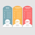 Set offer tariffs. ui ux vector banner for web app.