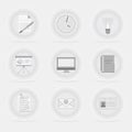Set of office/business decent gray icons Royalty Free Stock Photo