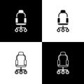 Set Office chair icon isolated on black and white background. Vector Royalty Free Stock Photo