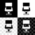 Set Office chair icon isolated on black and white, transparent background. Armchair sign. Vector Royalty Free Stock Photo