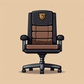 Minimalist Cartoon Office Chair Illustration With Luxurious Textures