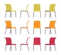 Set of office chairs in differnt colors