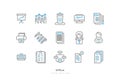 Set of Office Icons with Simple Line Style Royalty Free Stock Photo