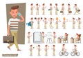 Set of office man worker character vector design.no18 Royalty Free Stock Photo