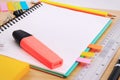 Set of Office Stationery or Math Supplies. Royalty Free Stock Photo