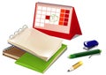 Set of office supplies