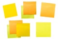 A set of office/work related color paper sticky notes