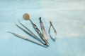 Set ofl medical equipment tools for teeth dental care Royalty Free Stock Photo