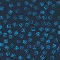 Set OGG file document, MP3, XML and XLS on seamless pattern. Vector Royalty Free Stock Photo