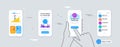 Set of Oil barrel, Pie chart and Recovery hdd line icons. For design. Vector