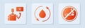 Set Oil drop, Nature saving protest and No Smoking. White square button. Vector