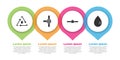 Set Oil drop with recycle, Industry pipes and valve, Industry pipes and valve and Oil drop. Business infographic