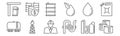 Set of 12 oil and petroleum industry icons. outline thin line icons such as oil tank, faucet, petrol pump, oil, barrel, price Royalty Free Stock Photo