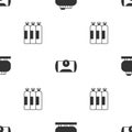 Set Oil tank storage, Gas for vehicle and Industrial gas cylinder on seamless pattern. Vector