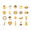 set of oktoberfest icons. Vector illustration decorative design Royalty Free Stock Photo