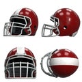 Set of Old American Football Helmets Royalty Free Stock Photo