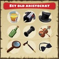 Set old aristocrat: nine things of a great men Royalty Free Stock Photo