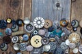 Set of old buttons Royalty Free Stock Photo