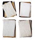 Set of old folders with stack of papers Royalty Free Stock Photo