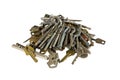 A set of old keys. Isolated over white background Royalty Free Stock Photo