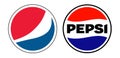 Set of old and new Pepsi logos on white background, vector illustration