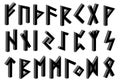 Scandinavian runes 3d black letters on white background