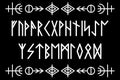 Set of old Norse runes. Rune alphabet, futhark. Ancient Viking characters letters. Mystical symbols. Esoteric, occult