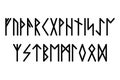 Set of old Norse runes. Rune alphabet, futhark. Ancient Viking characters letters. Mystical symbols. Esoteric, occult