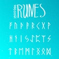 Set of Old Norse Scandinavian runes. Runic alphabet, futhark