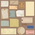 Set of Old paper objects