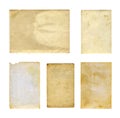 Set of old photo paper texture isolated Royalty Free Stock Photo