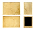 Set of old photo paper texture isolated Royalty Free Stock Photo