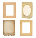 Set of old photo paper texture isolated Royalty Free Stock Photo