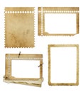 Set of old photo paper texture isolated Royalty Free Stock Photo