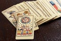 Set of old pictorial tarot cards