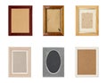 Set of old picture frames with passepartout Royalty Free Stock Photo