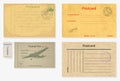 Set of old post envelopes .