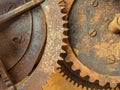 Set of old rusted gearwheels Royalty Free Stock Photo