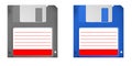 Set of 2 old skool floppy disks Royalty Free Stock Photo