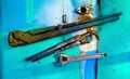 Set of old tools Set of old keys pipe wrenches adjustable spanners Royalty Free Stock Photo