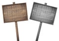 Set of old weathered blank wood sign Royalty Free Stock Photo