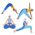 Yoga flat vector illustration. Healthy lifestyle