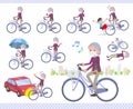 Flat type mask Purple clothes old women_city cycle