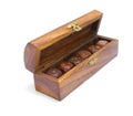 Set of old wooden dice Royalty Free Stock Photo