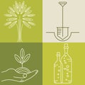 Set of olive oil logos Royalty Free Stock Photo