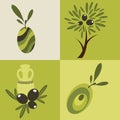 Set of olive oil logos Royalty Free Stock Photo