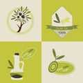 Set of olive oil logos Royalty Free Stock Photo