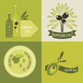 Set of olive oil logos Royalty Free Stock Photo