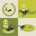 Set of olive oil logos Royalty Free Stock Photo