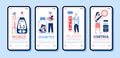 Set of onboarding page for diabetes treatment cartoon flat vector illustration.